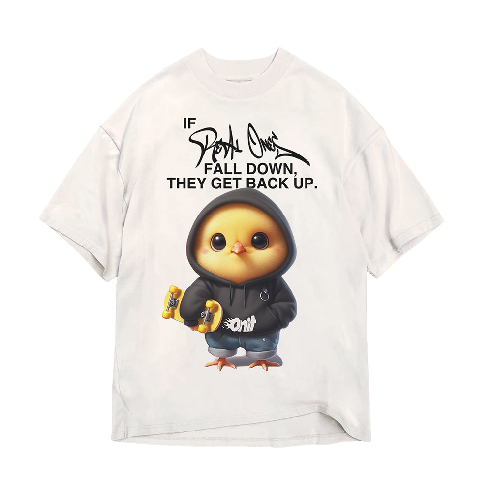 REAL ONES "CHICK" OVERSIZED TEE WHITE