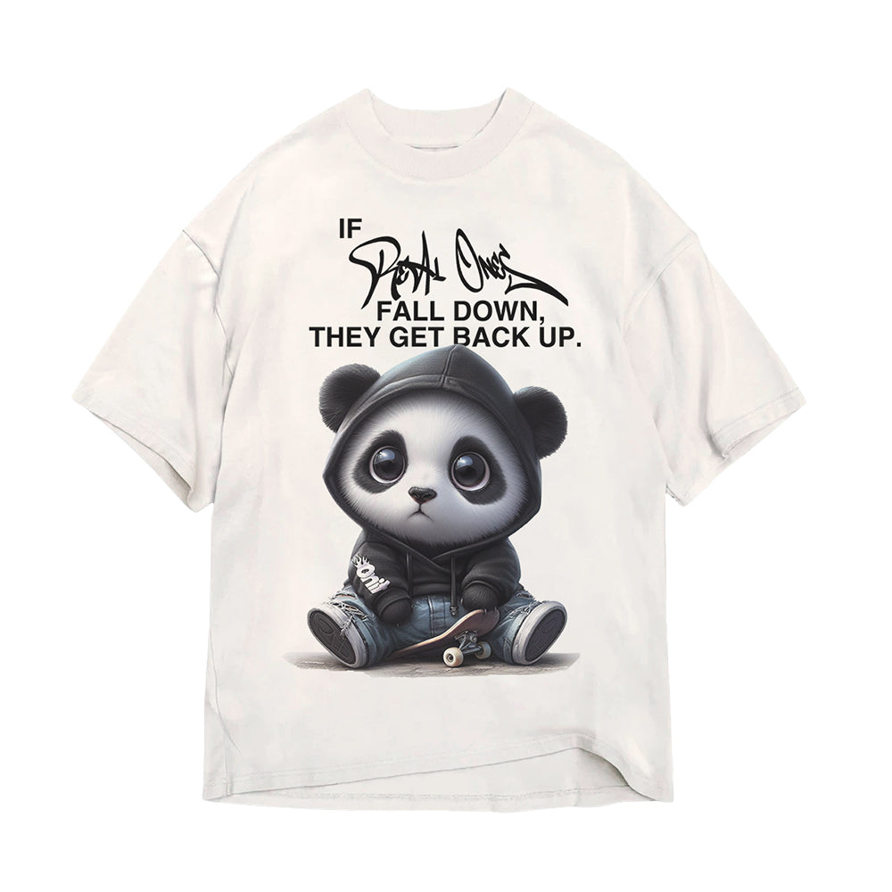 REAL ONES "PANDA" OVERSIZED TEE WHITE