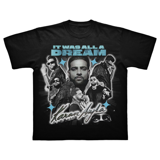 KARAN AUJLA - IT WAS ALL A DREAM TOUR "MANIFEST TEE" BLACK TEE - FAN MERCH